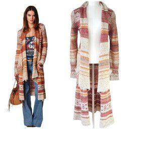 Free People Fair isle long duster cardigan M